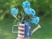 Load image into Gallery viewer, Blue Hydrangeas in Patriotic Watering Can
