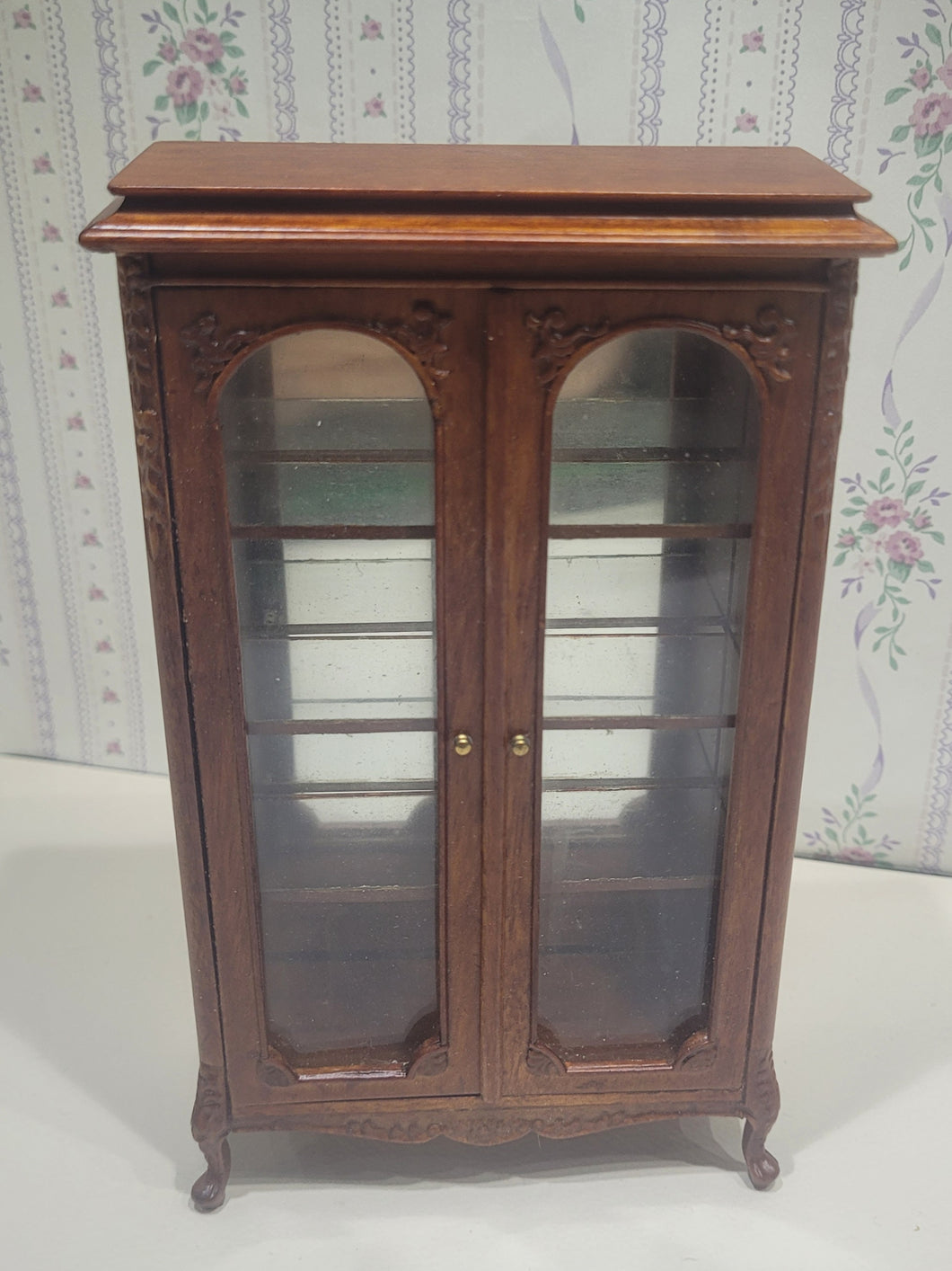 Wooden Bespaq Carved Cabinet with Shelves