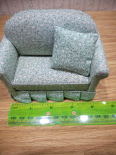 Load image into Gallery viewer, Teal and White Paisley Loveseat
