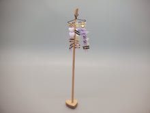 Load image into Gallery viewer, Purple Ribbons and Barrettes for Little Girl on Wooden Display – by Cheryl Warder
