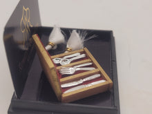 Load image into Gallery viewer, Dollhouse Miniature ~ 1:12 Scale, Silverware Box with Two Napkins, by Reutter Porcelain

