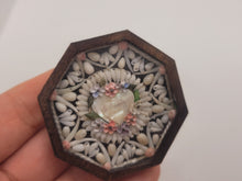 Load image into Gallery viewer, 2&quot; Sailor&#39;s Valentine - Flowers Surrounding Center Heart with Assorted Shells – by Pam Friend
