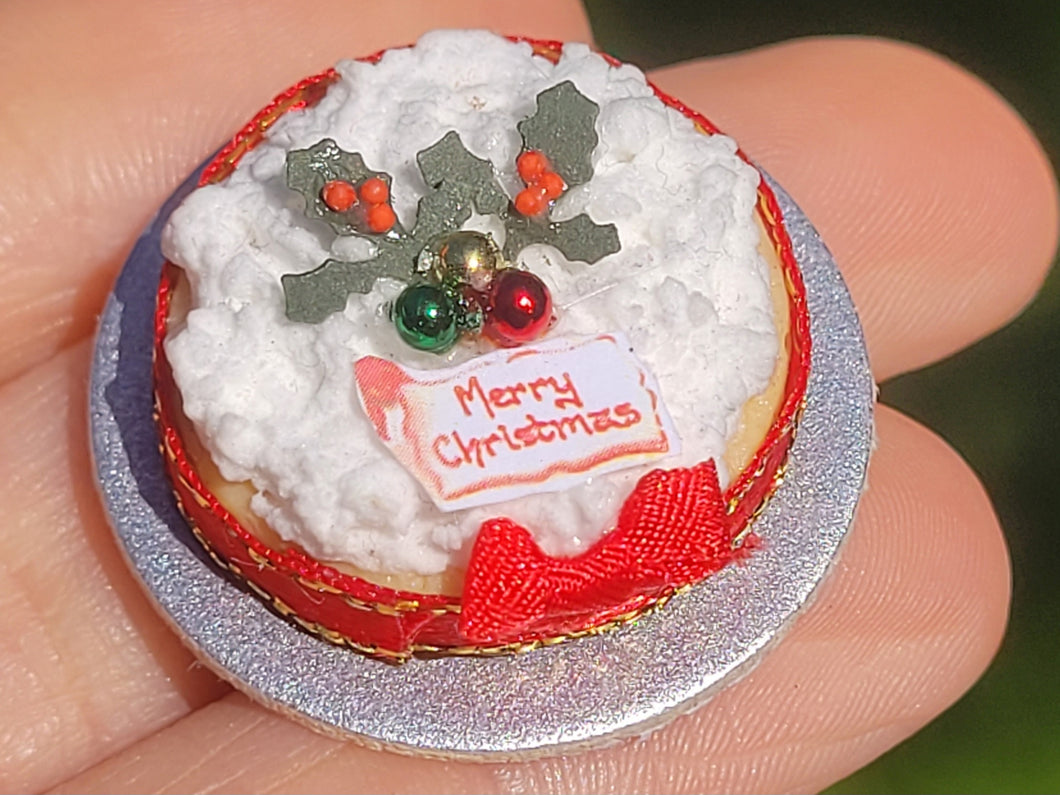 Christmas Cake with Red Bow