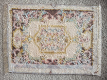 Load image into Gallery viewer, Dollhouse Miniature ~ Petit Point Elegant Rococo Rug with Scrolling Motifs and Decorative Medallion- Ursula Sauerberg
