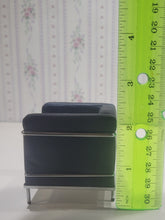 Load image into Gallery viewer, 2 Black Faux Leather Chrome Art Deco Living Room Chairs
