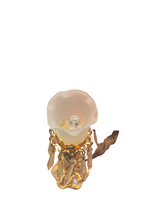 Load image into Gallery viewer, Metal Lamp w/ Frosted Glass Shade and Crystals
