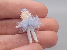 Load image into Gallery viewer, 1&quot; Blonde Ballerina Doll with Blue Bow and Glittery Tutu – by Cheryl Warder
