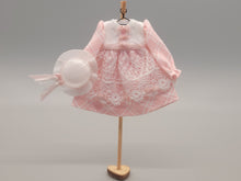 Load image into Gallery viewer, Pink Argyle Dress with White Lace and Pink Bows &amp; Matching Hat – by Cheryl Warder
