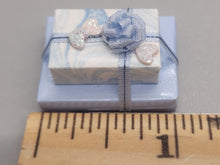 Load image into Gallery viewer, 3 Tier Blue and White Wrapped Present with Hearts and Bow - by Cheryl Warder
