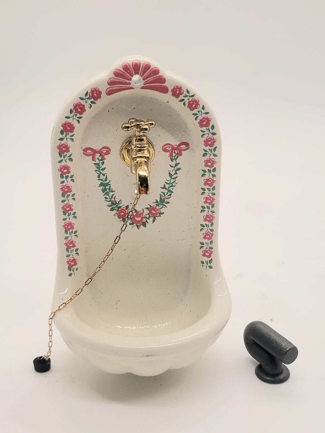 Dollhouse Miniature ~ Porcelain Outdoor Wall Sink by Bodo Hennig