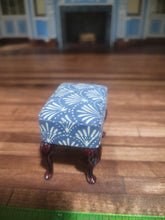 Load image into Gallery viewer, Blue Pattern Walnut Wooden Stool - Bespaq
