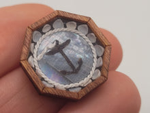 Load image into Gallery viewer, ¾&quot; Sailor&#39;s Valentine ‐ Anchor with Shells – by Pam Friend
