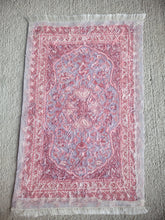 Load image into Gallery viewer, Dollhouse Miniature ~ Petit Point Pink Floral Design Rug - Ursula Sauerberg
