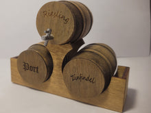 Load image into Gallery viewer, Medium - Riesling, Port, and Zinfandel Barrels on Wooden Holder

