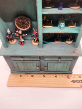 Load image into Gallery viewer, Dollhouse Miniature ~ 1:12 Scale, Turquoise Display Shelf with Native Figurines and Art
