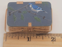 Load image into Gallery viewer, Handpainted Bluejay on Al Chandronnait Basket - 1987

