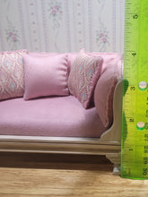 Load image into Gallery viewer, Pink Couch with White Wood Frame
