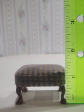 Load image into Gallery viewer, 2pc Striped Light Pink &amp; Purple Arm Chair and Foot Stool
