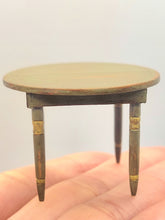 Load image into Gallery viewer, Dollhouse Miniature ~ 1:24 Scale, 2pc Green Wooden Table and Chair Set – Signed RP

