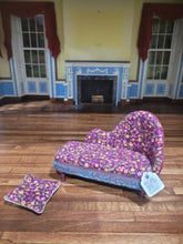 Load image into Gallery viewer, Purple Floral w/ Shag Chaise Lounge
