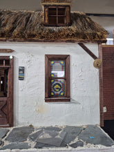 Load image into Gallery viewer, Irish Cottage with Thatched Roof &amp; Stained Glass-Style Windows
