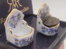 Load image into Gallery viewer, Dollhouse Miniature ~ 1:12 Scale, Salt Cellars with Blue White and Gold
