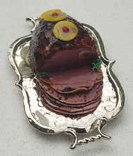 Load image into Gallery viewer, Ham with Pineapple on Metal Platter
