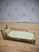 Load image into Gallery viewer, Gold Metal Bed with Round Pillow and Golden Mattress
