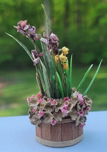 Load image into Gallery viewer, Iris and Daffodil potted in Wooden Barrel
