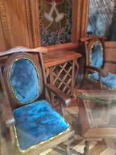 Load image into Gallery viewer, Furnished Handmade Roombox with Gorgeous Flooring and Stained Glass Windows
