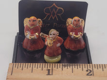 Load image into Gallery viewer, Dollhouse Miniature ~ Reutter Porcelain Handcrafted Angel Figurines holding Trumpets and Candles
