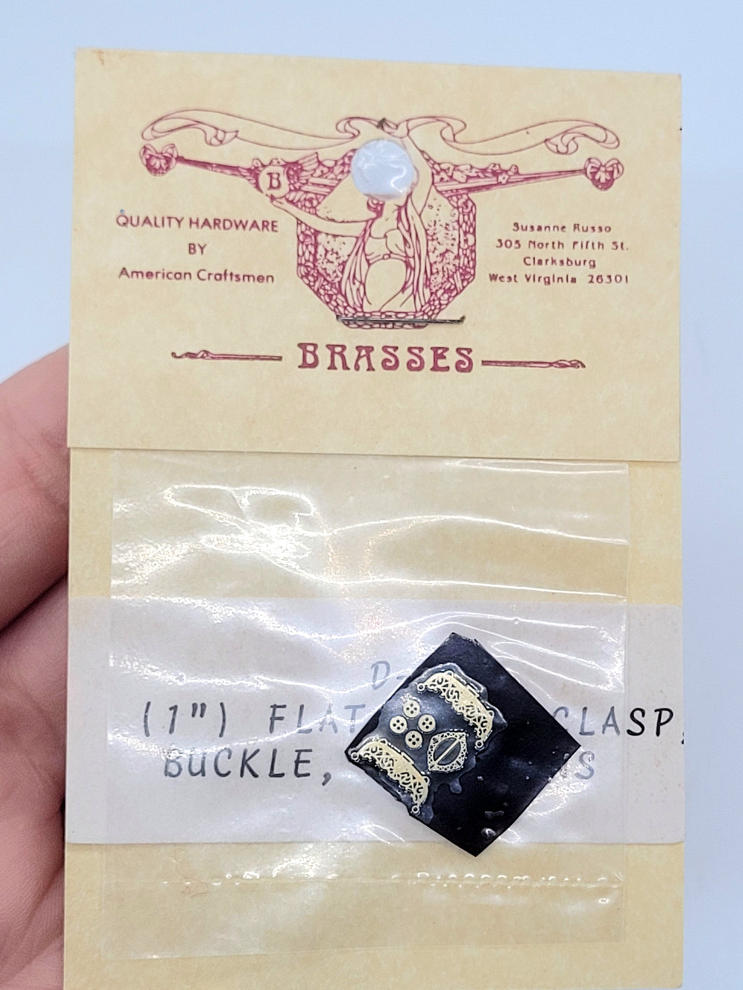 Dollhouse Miniature ~ American Craftsmen Flat Purse Clasp Buckle & Buttons