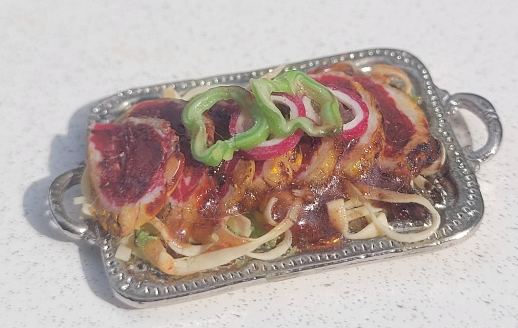 Meat Slices on Noodles with Pepper and Onion