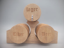Load image into Gallery viewer, Large Triple Barrel Holder - Lager, Beer, Cider Set
