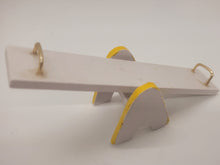 Load image into Gallery viewer, Yellow and White Wooden Teeter-Totter
