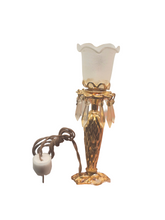 Load image into Gallery viewer, Metal Lamp w/ Frosted Glass Shade and Crystals
