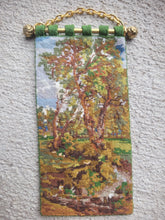 Load image into Gallery viewer, Dollhouse Miniature ~ Petit Point Forest Road Scene Hanging Tapestry  - Ursula Sauerberg
