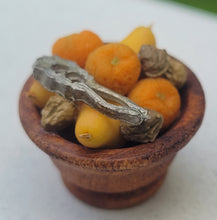 Load image into Gallery viewer, Fruits and Nuts in Wooden Bowl with Nutcracker
