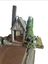 Load image into Gallery viewer, 1:48 Scale ~ Bill Lankford Whimsical Cottage Dollhouse Opens Up – On Spinning Display
