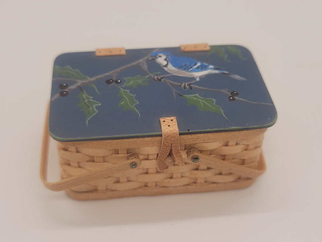 Handpainted Bluejay on Al Chandronnait Basket - 1987