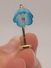 Load image into Gallery viewer, Dollhouse Miniature ~ Blue &quot;Frosted Glass&quot; Flower Lamp by Lighting Bug
