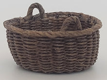 Load image into Gallery viewer, Al Chandronnait – Round Tightly Woven Brown Basket with Side Handles
