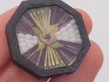 Load image into Gallery viewer, 1&quot; Sailor&#39;s Valentine - Shells and Sticks surrounding Pink Center Flower - by Pam Friend
