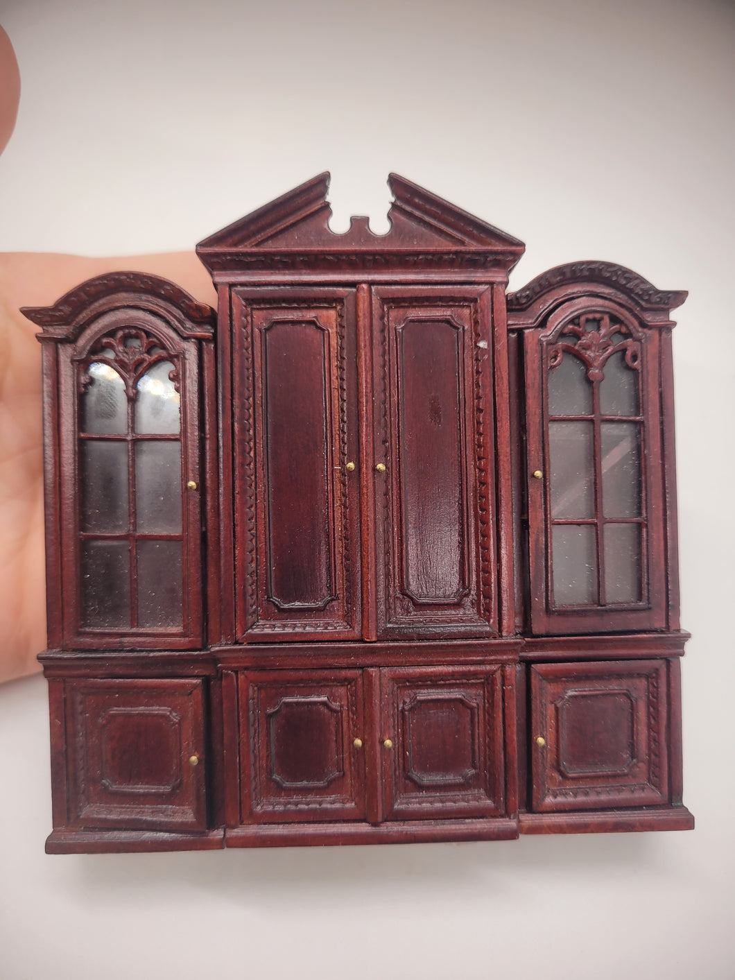 Dollhouse Miniature ~ Half Scale, Wooden Mahogany Cabinet by Bespaq