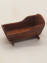 Load image into Gallery viewer, Dollhouse Miniature ~ 1:24 Scale, Vintage Wooden Crib Signed D2E
