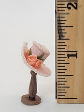 Load image into Gallery viewer, Handmade Victorian Rose Hat on Wooden Stand
