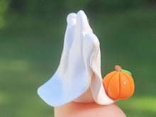 Load image into Gallery viewer, Clay Ghost with Pumpkin
