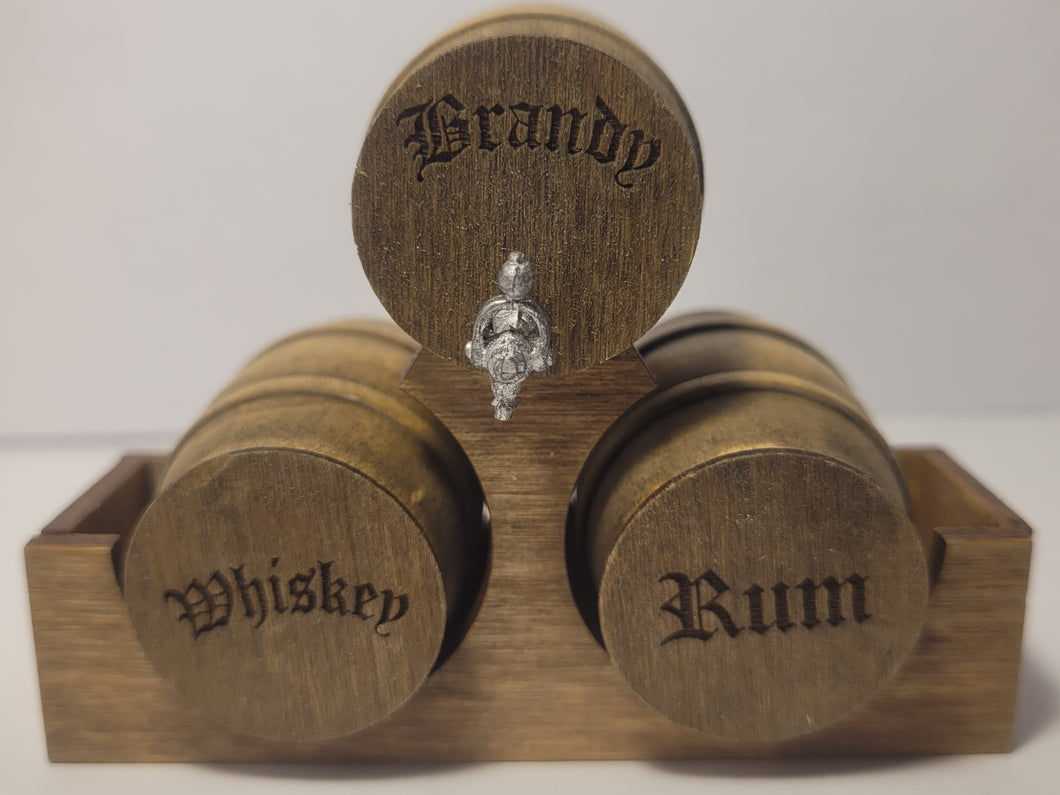 Medium - Brandy, Rum, and Whiskey Barrels on Holder