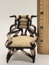 Load image into Gallery viewer, Dollhouse Miniature ~ 1:12 Scale, Horn Chair made by T. Dudley in 2015
