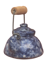 Load image into Gallery viewer, James Clark – Handmade Pottery Blue Teapot with Handle
